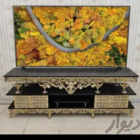 ست بوفه ساعت ایستاده میز تلویزیون برنجی برنز اصل|میز تلویزیون|اصفهان, دارک|دیوار