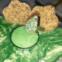 انگشتر اشکی با سنگ فیروزه ای