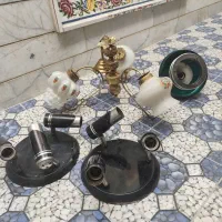 مقداری وسایل برقی و تاج ویترین لوستر مغازه  و خونه|لوستر و چراغ آویز|شیراز, هفت تنان|دیوار