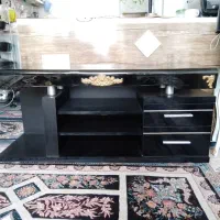 میز تلویزیون ام دی آف روش شیشه نشکن کشو ریلی