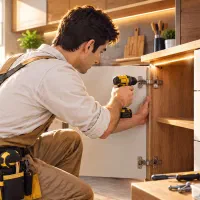ساخت تعمیر کابینت کمددیواری میز TV دکورمغازه نجاری