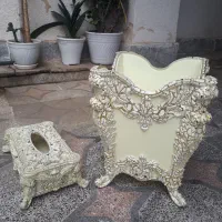 ست سطل زباله و جعبه دستمال کاغذی