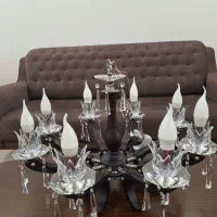 لوستر چوبی همراه با کریستال