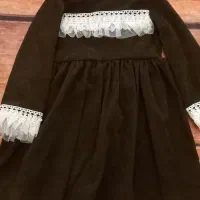 پیراهن مخمل کبریتی دخترانه مناسب پاییز