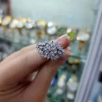 انگشتر مارکینز نگین کارق شده نقره اصل کد ۱