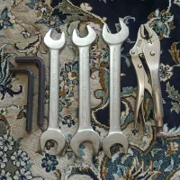 اچار قفلی و آلن و آچار دو سر تخت آلمانی|ابزارآلات|کاشان, شهرک خاتم الانبیا (مسکن ملی کاشان)|دیوار