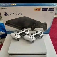 ps4 اسلیم کپی خور نقره ای دو دسته اصلی ps4