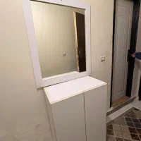 آینه چراغدار و جاکفشی با آیینه|جاکفشی، کمد، دراور|رشت, دروازه لاکان|دیوار