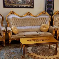 مبل استیل ۹ نفره همراه ۳ عدد میز فروش فوری