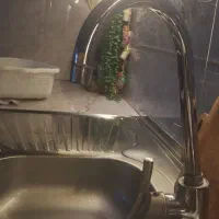 سینک ظرفشویی دوقلو و شیر آب