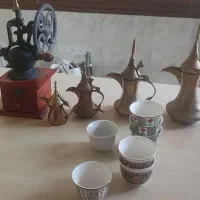 دله عربی برنجی  فنجان قهوه اسیاب دستی قهوه