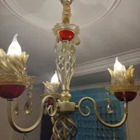 لوستر سه شاخه رنگ شامپاینی