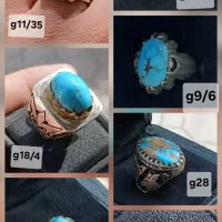 ۷ عدد انگشتر نقره فیروزه دستساز