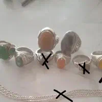 انگشتر نقره با زنجیر
