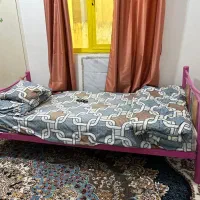 تخت فلزی یک نفره با تشک