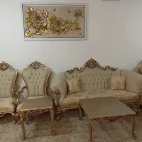 مبلمان ۹نفره کلاسیک بژ طلایی