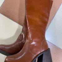 چکمه زنانه خالص چرم آکبند
