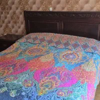 فروش سرویس تخت دونفره تمام چوب در حد نو