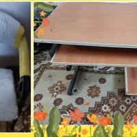 میز کامپیوتر فلزی به همراه صندلی فلزی