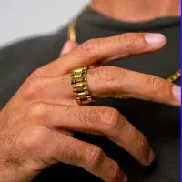 انگشترمردانه طلایی مدل Rolex