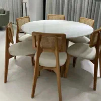 میز وصندلی ناهارخوری پشت حصیری