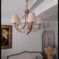 ۱عدد لوستر  زیبا شاخه چکشی فورتیک طلایی