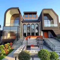 سیمانکاری نما. باغ. سنگ. سرامیک.