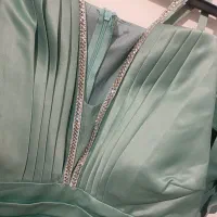 لباس مجلسی ساتن ترک رنگ صابونی|لباس|میانه, |دیوار