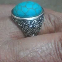 انگشتر نقره/انگشترنقره نگین فیروزه 7/5گرم