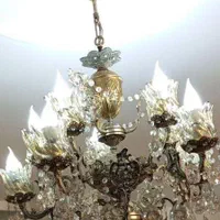 دو عدد لوستر برنجی و دو عدد لوستر دست ساز