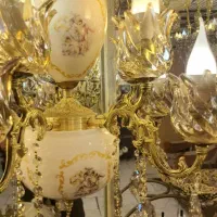 لوستر چینی و برنز شاخه ای 700تومان ۴شاخه ۸شعله|لوستر و چراغ آویز|تبریز, |دیوار