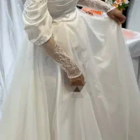 پیراهن عروس سایز ۳۸  افشولدر بندینک دار