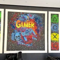 تابلو نقاشی فلورسنت گیم‌نت،کافی گیم، فسفری