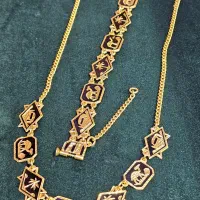 فروش دستبند و گردنبند طلا میناکاری مشکی کم اجرت