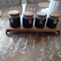 جا ادویه مشکی ۴تایی در حد نو