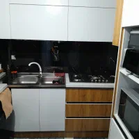 کابینت تمام ام دی اف ،گاز ،هود ،سینک