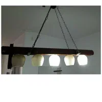 لوستر ۵ شاخه چوبی|لوستر و چراغ آویز|شهریار, شهریار|دیوار