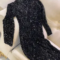 ماکسی مخمل پولک مشکی