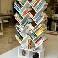 کتابخانه و قفسه کتاب مدل درختی ۸ سفید|کتابخانه، شلف، قفسه‌های دیواری|تبریز, |دیوار