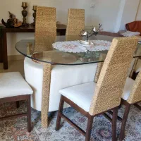 مبلمان ویلایی چرم و حصیر