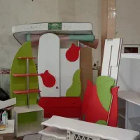 سرویس خواب بچه با تشک|تخت و سرویس خواب|مشگین شهر, |دیوار