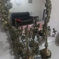 آینه شمعدون برنجی
