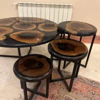 میز جاو مبلی با ۳ تا میز عسلی|مبلمان خانگی و میز عسلی|تهران, دروس|دیوار