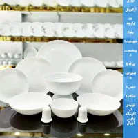 سرویس ارکوپال ۲۶ پارچه سفید گلدن اوپال قالب دیوالی