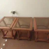 سه عدد گل میز با چوب راش