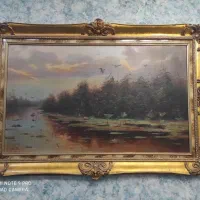 تابلو نقاشی تالاب انزلی سایز ۱۲۰ در ۸۰