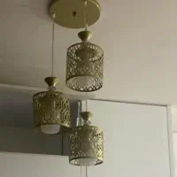 لوستر طلایی سه شعله دو عدد
