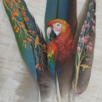 نقاشی روی پر