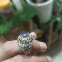 انگشتر یاقوت کبود فیروزه حدید