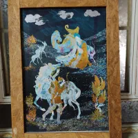 تابلو چوبی اساطیری ایرانی